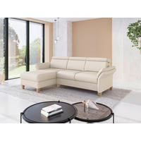 ECKSOFA GLENDALE E Creme Flachgewebe  - Eichefarben/Creme, KONVENTIONELL, Holz/Textil (166/253cm) - Sit & More