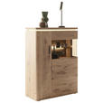 HIGHBOARD  90/124/38 cm  - Eichefarben/Anthrazit, KONVENTIONELL, Glas/Holzwerkstoff (90/124/38cm) - Cantus