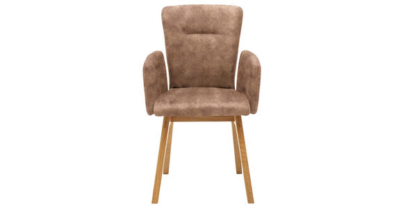 ARMLEHNSTUHL in Holz, Textil Cognac - Cognac, KONVENTIONELL, Holz/Textil (57/91/66cm) - Dieter Knoll