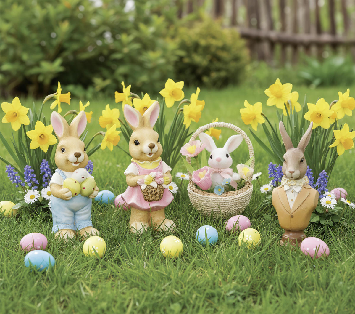 DEKOHASE - Blau/Gelb, LIFESTYLE, Stein (16,5/41,5/14,5cm)