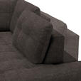 ECKSOFA in Flachgewebe, Leinenoptik Braun  - Schwarz/Braun, Design, Textil/Metall (247/208cm) - Xora