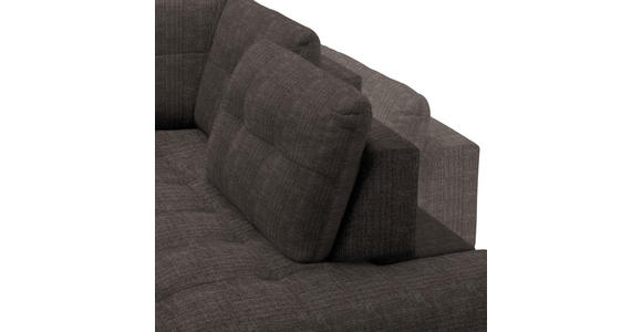 ECKSOFA in Flachgewebe, Leinenoptik Braun  - Schwarz/Braun, Design, Textil/Metall (247/208cm) - Xora