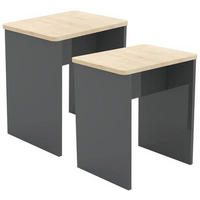 HOCKER in Holzwerkstoff Anthrazit  - Anthrazit, Modern, Holzwerkstoff (40/45/30cm) - MID.YOU