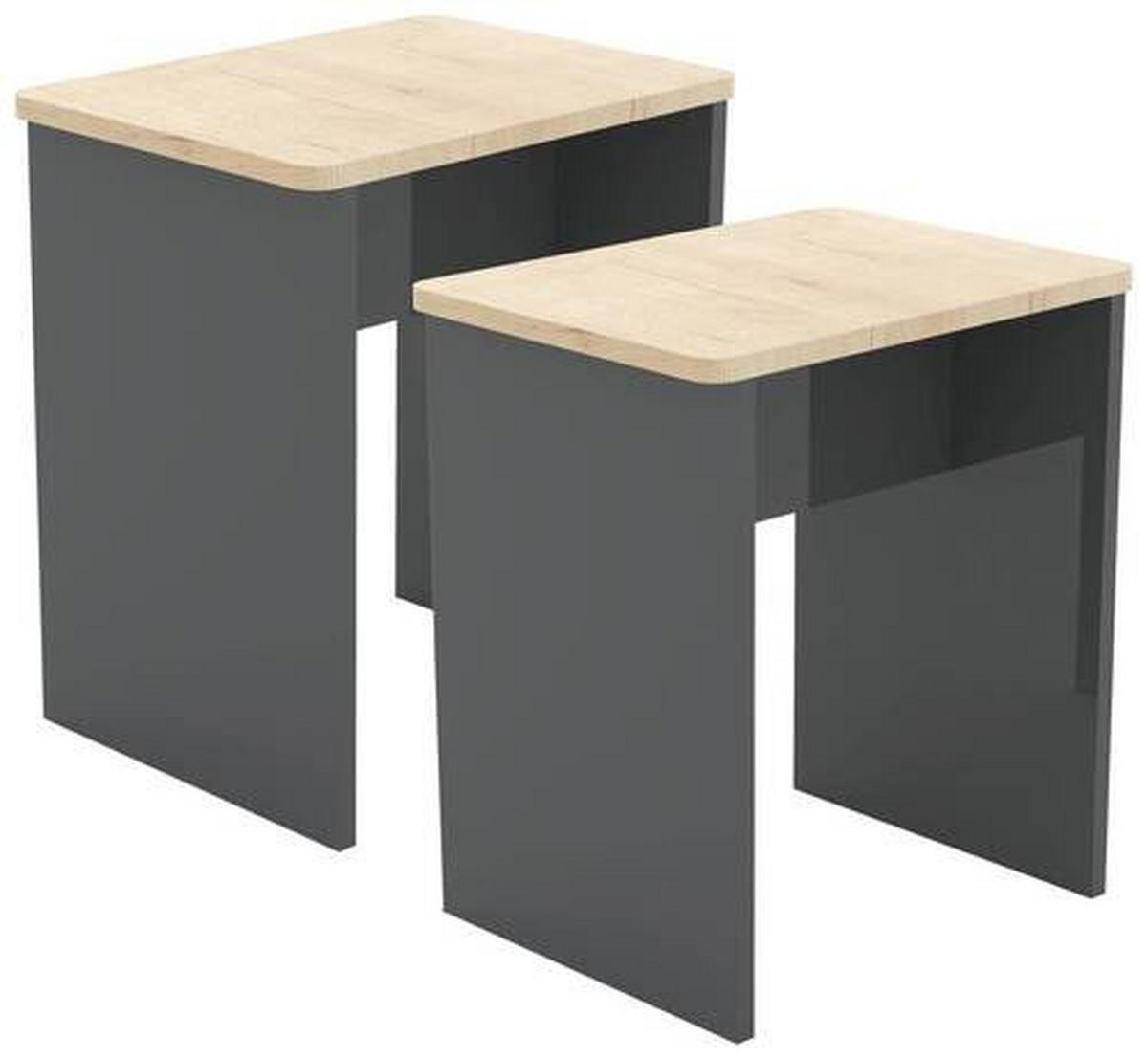 HOCKER in Holzwerkstoff Anthrazit  - Anthrazit, Modern, Holzwerkstoff (40/45/30cm) - MID.YOU