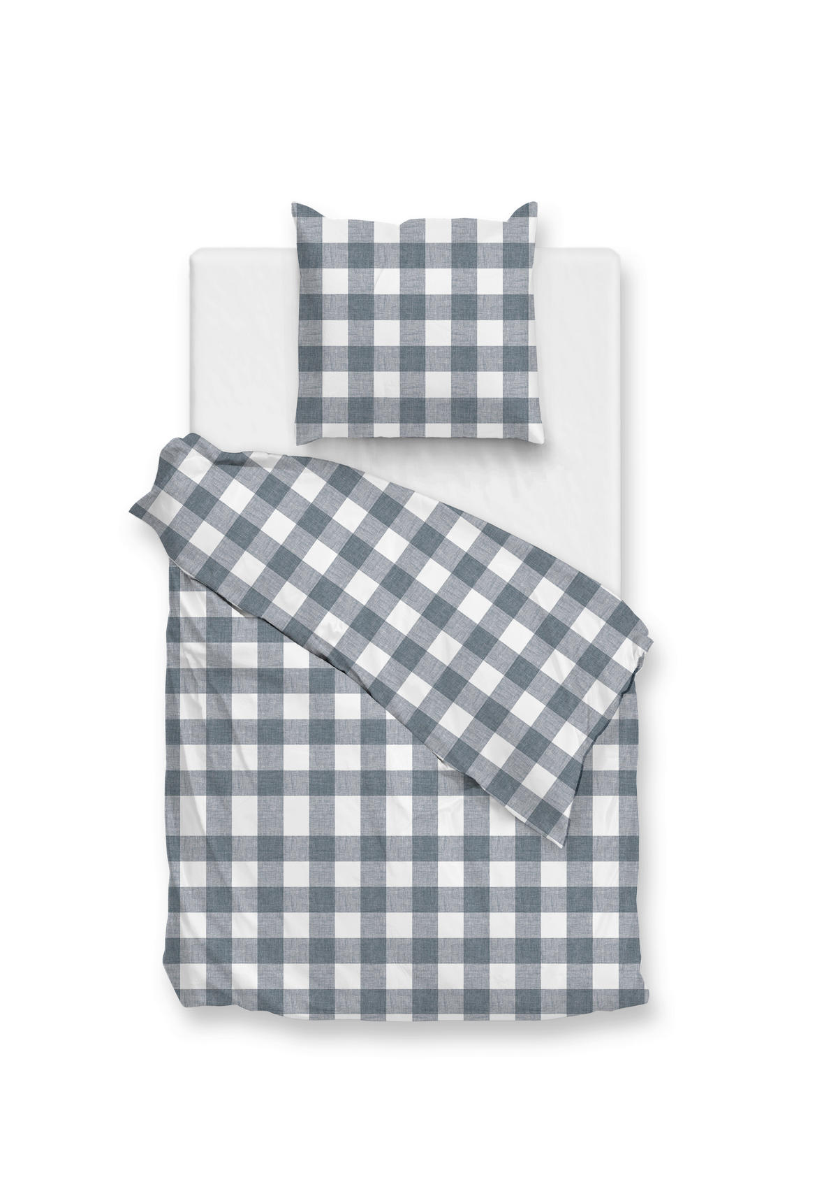 BETTWÄSCHE 2-teilig Quattro-di-Lino Renforcé 135/200 cm  - Petrol, Basics, Textil (135/200cm)