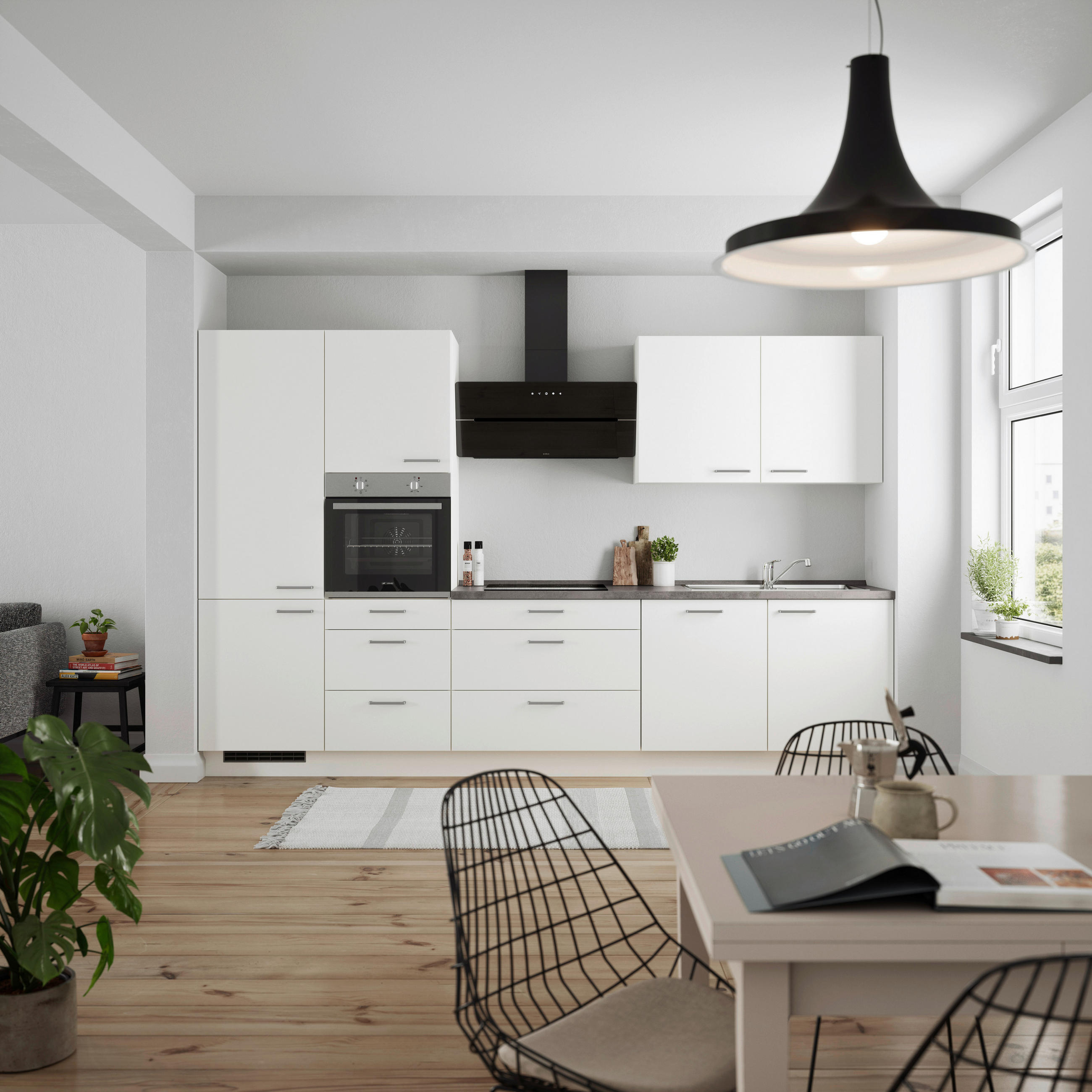 Nobilia Küchenblock Touch Weiß, Schiefer 330 cm