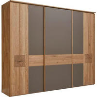  SCHIEBETÜRENSCHRANK 301,9/240,3/67,2 cm 3-türig  - Eichefarben/Braun, Design, Glas/Holz (301,9/240,3/67,2cm) - Valnatura