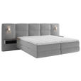BOXSPRINGBETT 140/200 cm  in Dunkelgrau  - Dunkelgrau/Schwarz, Basics, Holz/Holzwerkstoff (140/200cm) - Esposa
