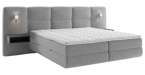 BOXSPRINGBETT 140/200 cm  in Dunkelgrau  - Dunkelgrau/Schwarz, Basics, Holz/Holzwerkstoff (140/200cm) - Esposa