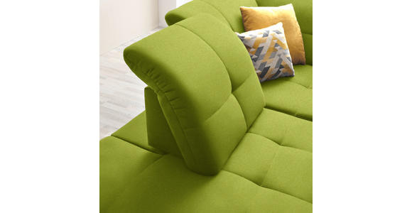 ECKSOFA in Chenille Limette 240/308 cm - Limette/Schwarz, Design, Textil/Metall (240/308cm) - Xora