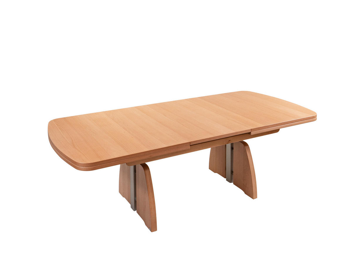COUCHTISCH furniert 125-245/75/55-74 cm rechteckig Buchefarben  - Buchefarben, MODERN, Holzwerkstoff/Metall (125-245/75/55-74cm)