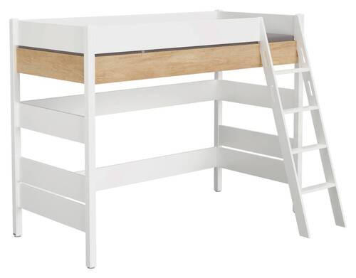 SPIELBETT Buche massiv 90/200 cm Weiß, Eichefarben  - Eichefarben/Weiß, KONVENTIONELL, Holz (90/200cm) - Paidi
