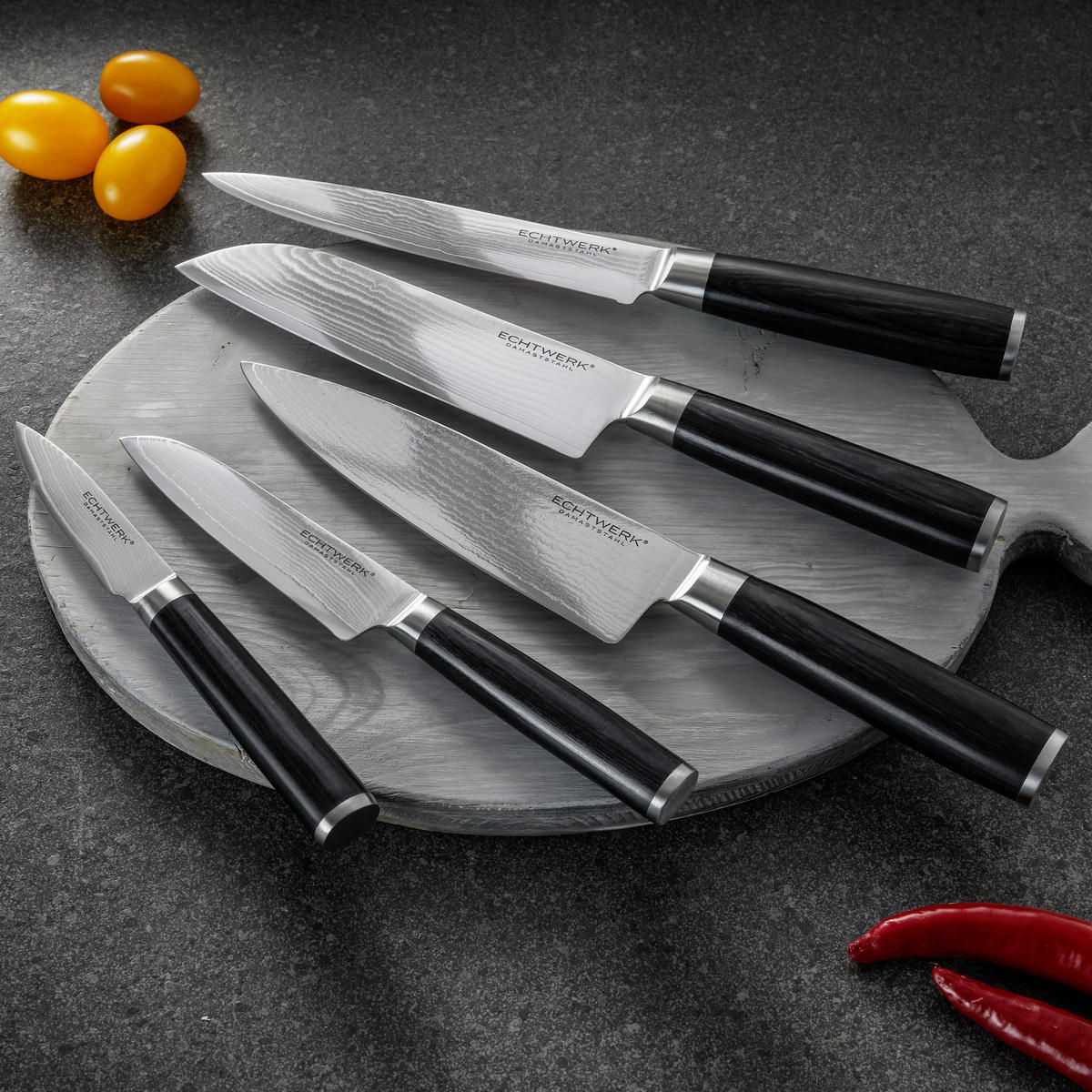 SANTOKUKNIV 23 cm  - stålfärgad/svart, Modern, metall/trä (23cm) - Echtwerk