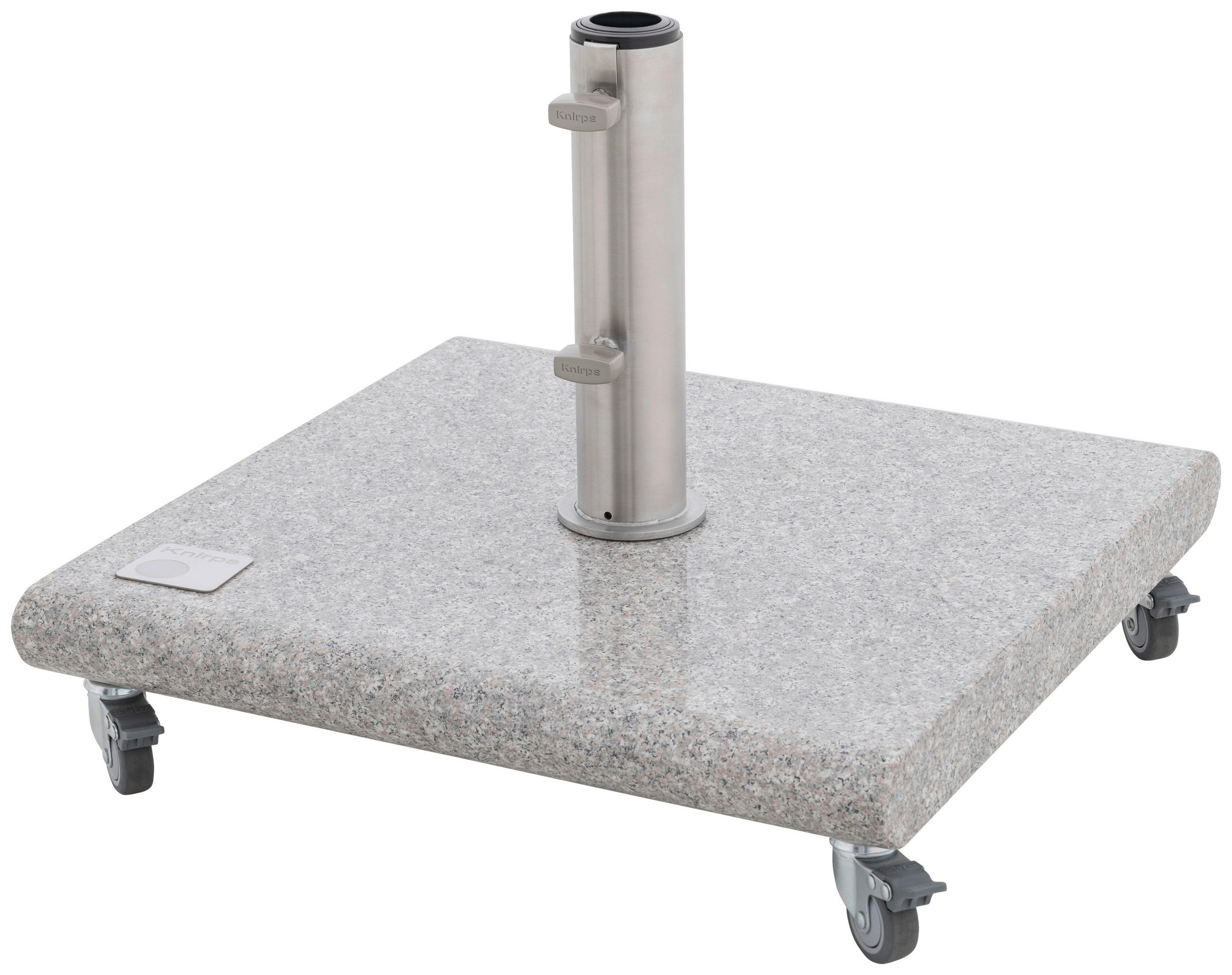SONNENSCHIRMSTÄNDER Granit Grau, Edelstahlfarben  - Edelstahlfarben/Grau, Basics, Stein/Metall (48/7/13,5/48cm) - KNIRPS