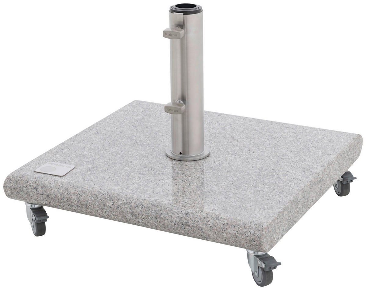 SONNENSCHIRMSTÄNDER Granit Grau, Edelstahlfarben  - Edelstahlfarben/Grau, Basics, Stein/Metall (48/7/13,5/48cm) - KNIRPS