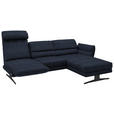 ECKSOFA  in Flachgewebe Dunkelblau  279-327/176-217 cm  - Schwarz/Dunkelblau, Design, Textil/Metall (279-327/176-217cm) - Dieter Knoll