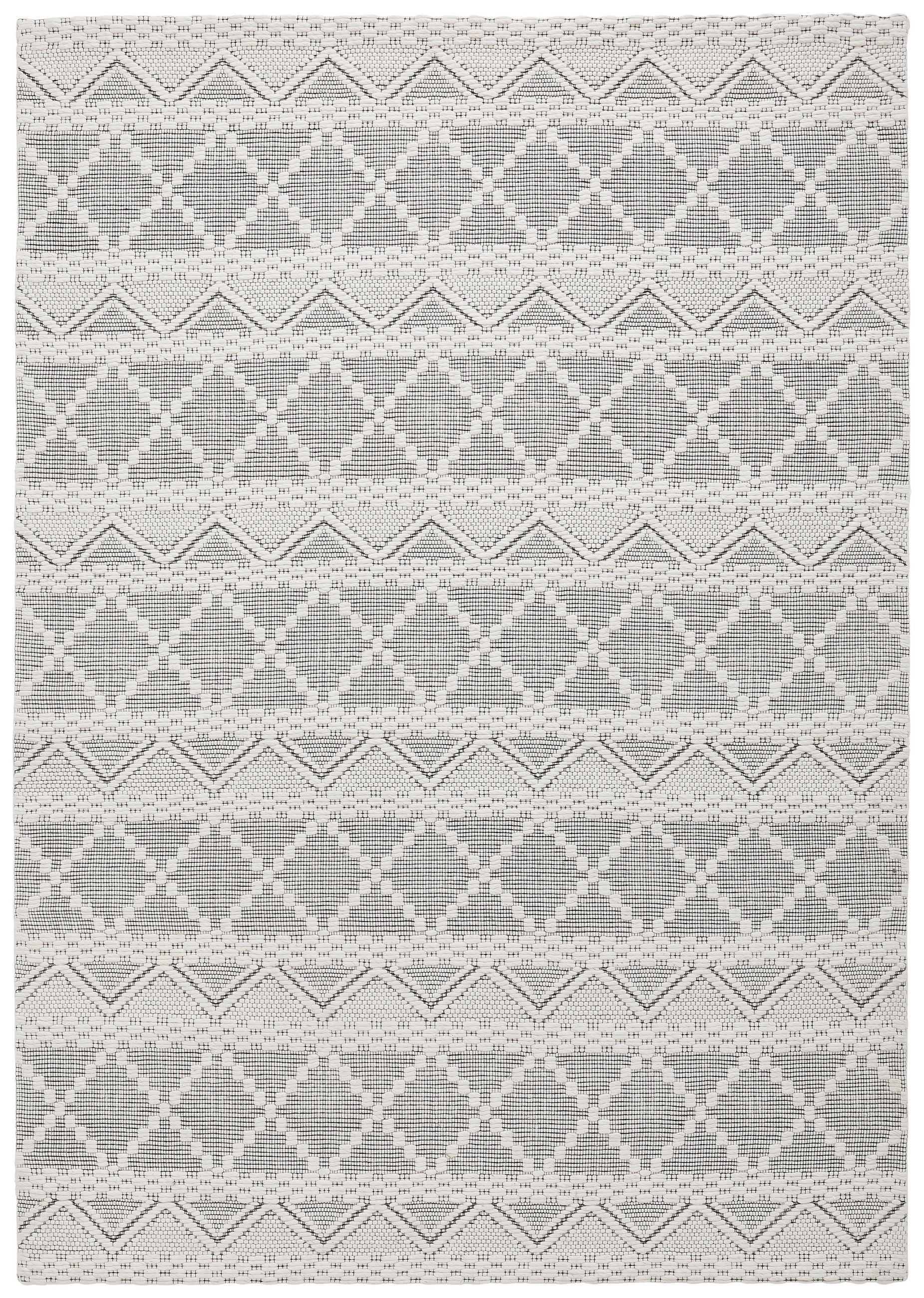 RUČNE TKANÝ KOBEREC, 70/130 cm, čierna, biela - čierna/biela, Konventionell, textil (70/130cm) - Linea Natura