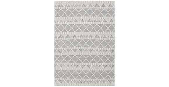 HANDWEBTEPPICH  Wohnzimmer 130/190 cm Fjord Schwarz, Weiß rechteckig  - Schwarz/Weiß, KONVENTIONELL, Textil (130/190cm) - Linea Natura