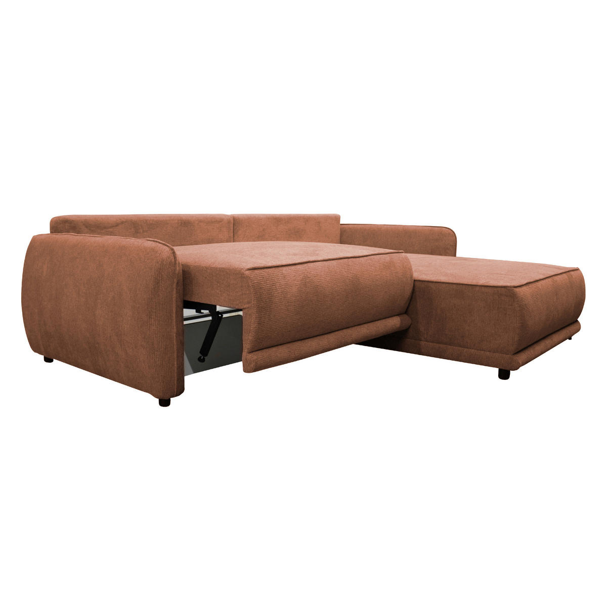 ECKSOFA in Struktur Rostfarben  264/195 cm  - Rostfarben/Beige, Design, Kunststoff/Textil (264/195cm) - MID.YOU