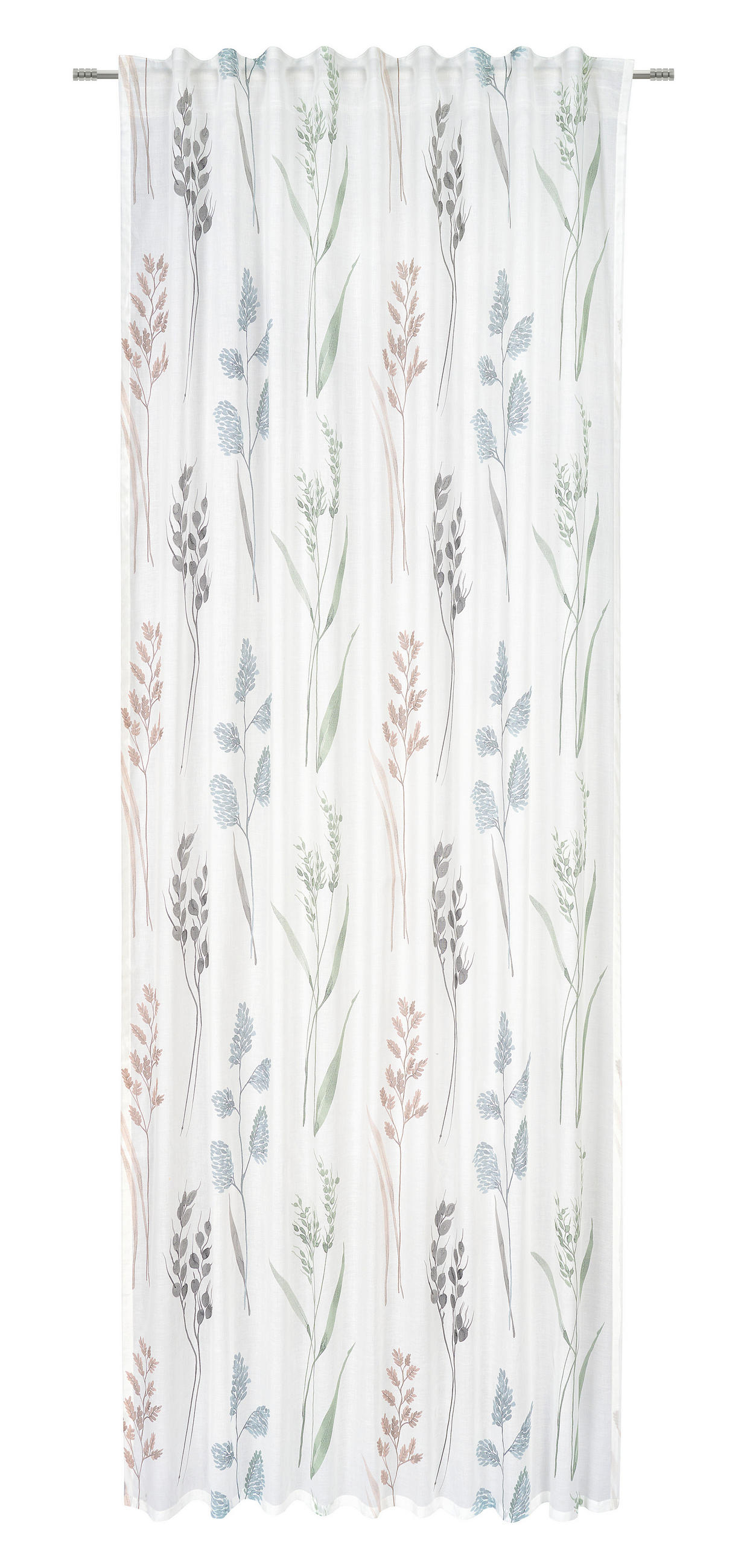 HOTOVÝ ZÁVĚS, poloprůhledné, 140/255 cm - modrá/zelená, Konvenční, textil (140/255cm) - Bio:Vio