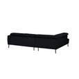 ECKSOFA in Chenille Anthrazit  205/280 cm  - Anthrazit/Schwarz, Design, Textil/Metall (205/280cm) - Xora