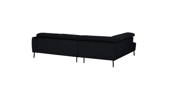ECKSOFA in Chenille Anthrazit 205/280 cm - Anthrazit/Schwarz, Design, Textil/Metall (205/280cm) - Xora