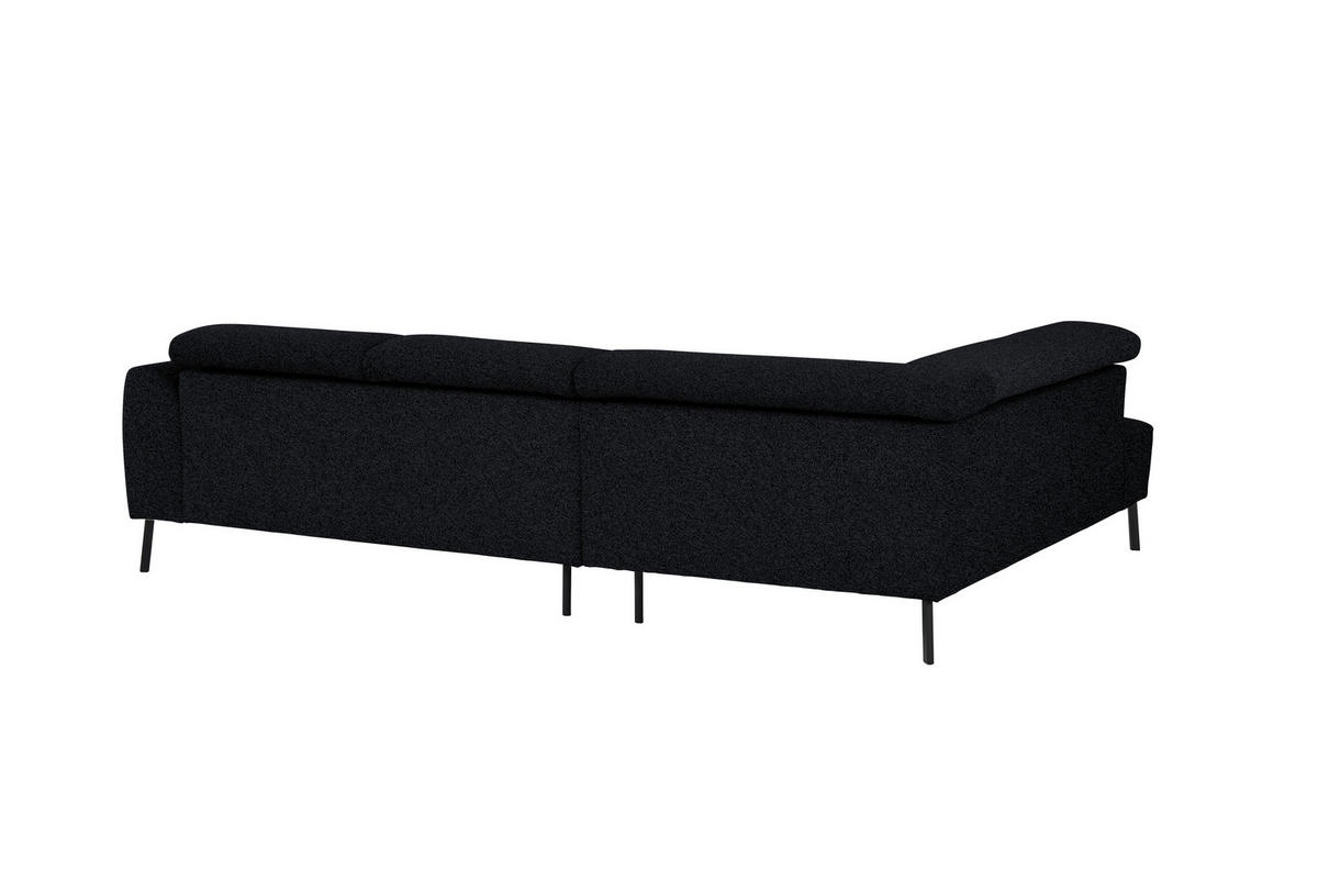 ECKSOFA in Chenille Anthrazit  205/280 cm  - Anthrazit/Schwarz, Design, Textil/Metall (205/280cm) - Xora