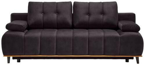 SCHLAFSOFA Webstoff Graphitfarben  - Schwarz/Graphitfarben, Design, Holz/Textil (206/77-87/102cm) - Novel