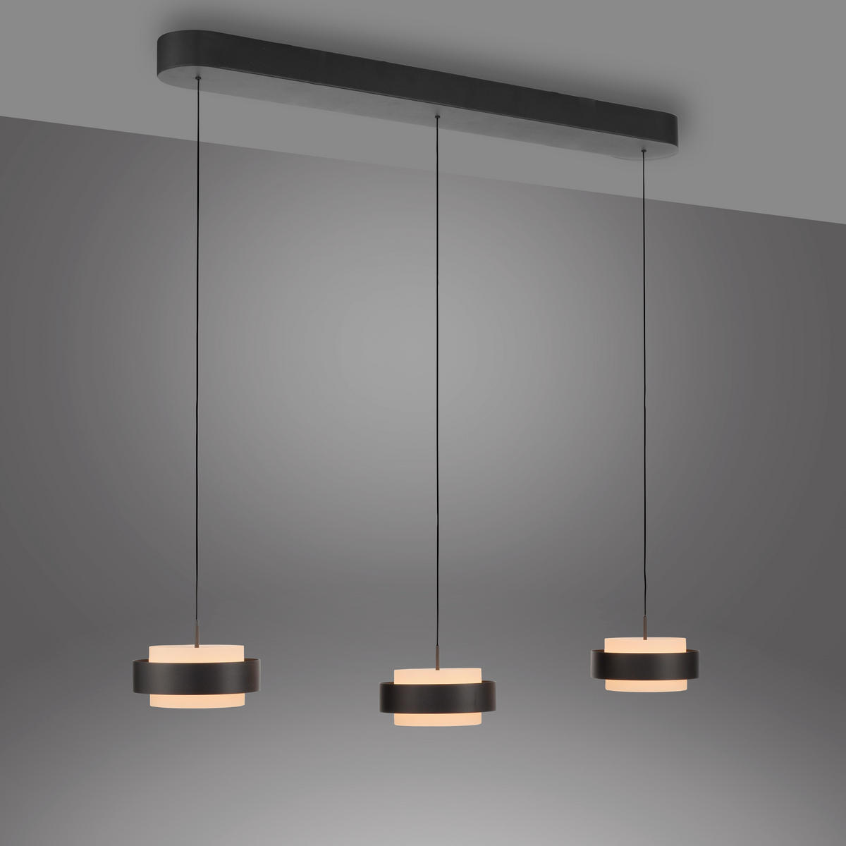 LED-PENDELLEUCHTE Elmo 96/17,5/180 cm  - Schwarz, Design, Kunststoff/Metall (96/17,5/180cm) - Schöner Wohnen