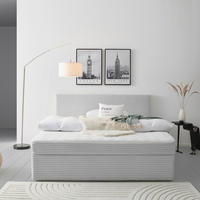 BOXBETT 200/200 cm,  in Silberfarben,  - Silberfarben, MODERN, Holz/Textil (200/200cm) - MID.YOU