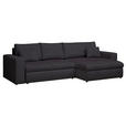 ECKSOFA Anthrazit Chenille  - Anthrazit/Schwarz, KONVENTIONELL, Kunststoff/Textil (292/150cm) - Hom`in