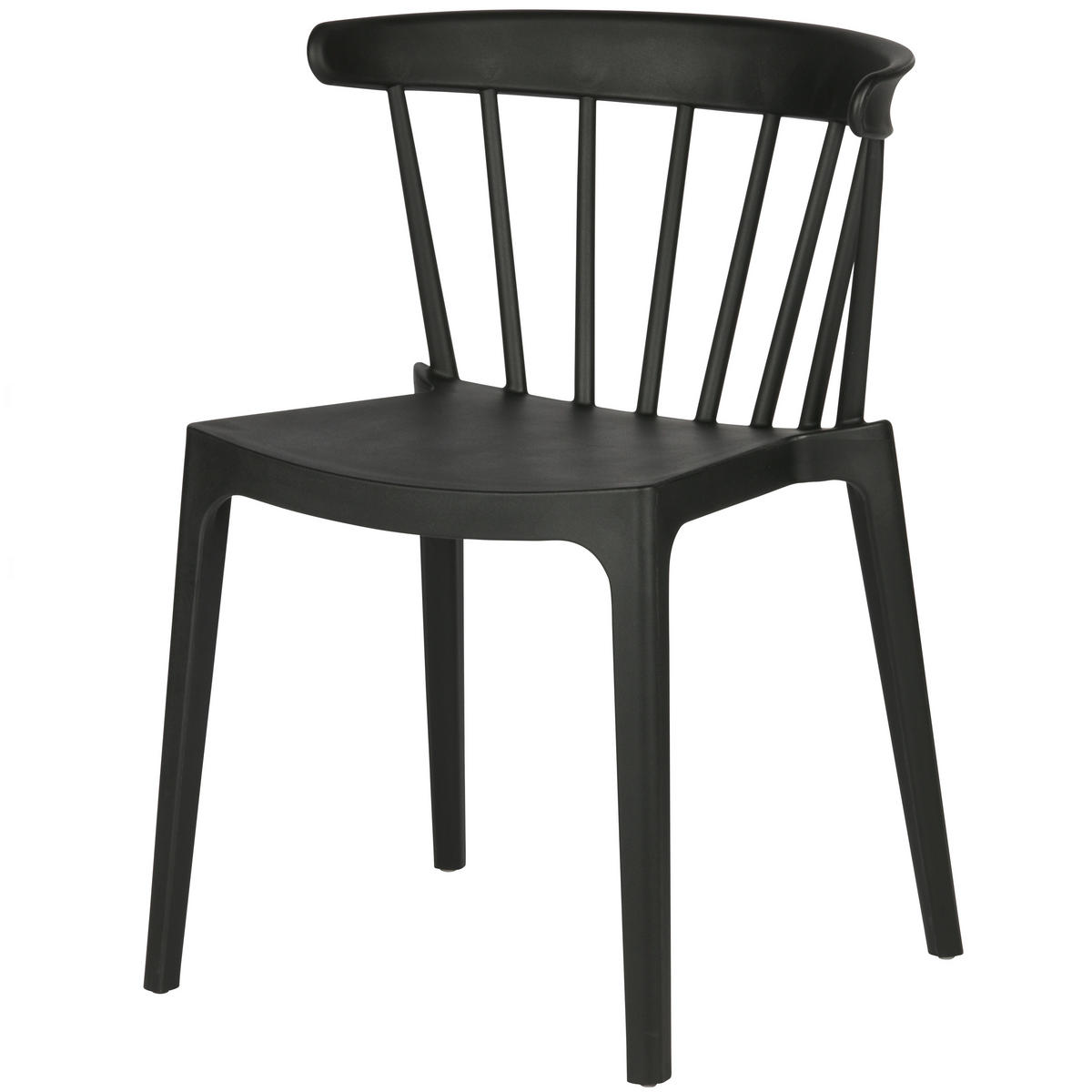 GARTENSTUHL-SET Schwarz  - Schwarz, MODERN, Kunststoff (52/75/53cm) - Gardenson