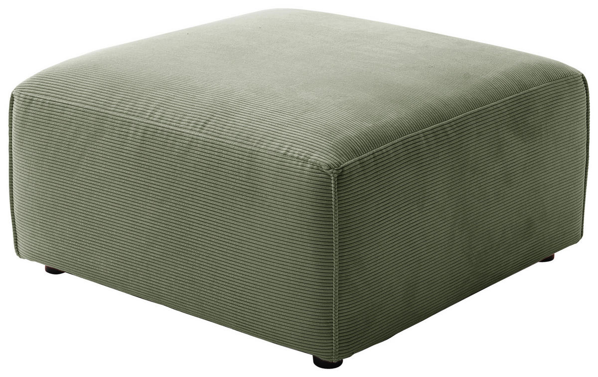 HOCKER in Textil Olivgrün  - Schwarz/Olivgrün, Design, Kunststoff/Textil (80/71/80cm) - Pure Home Lifestyle