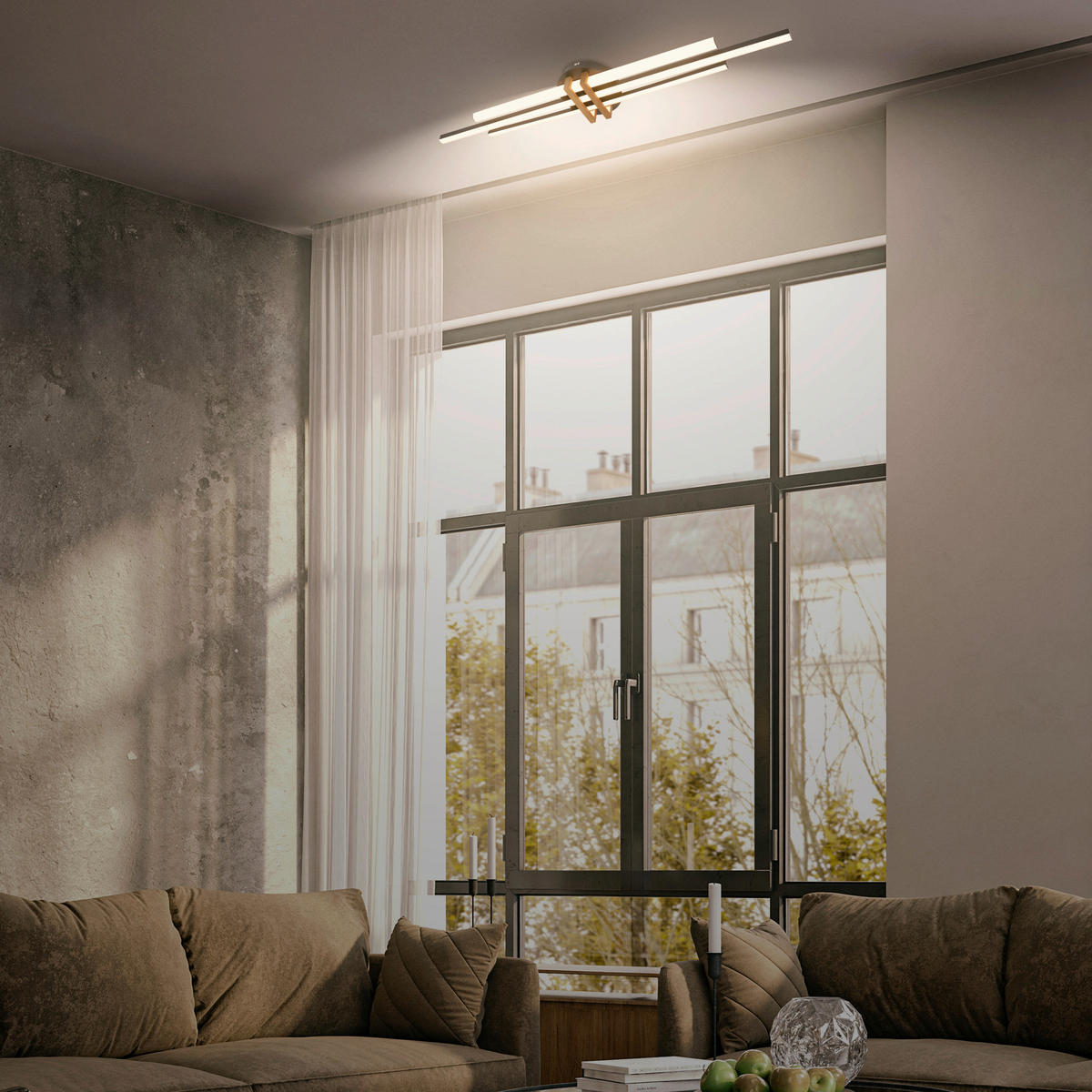 LED-DECKENLEUCHTE Vinka 98/16/6,6 cm  - Schwarz, Design, Kunststoff/Metall (98/16/6,6cm)