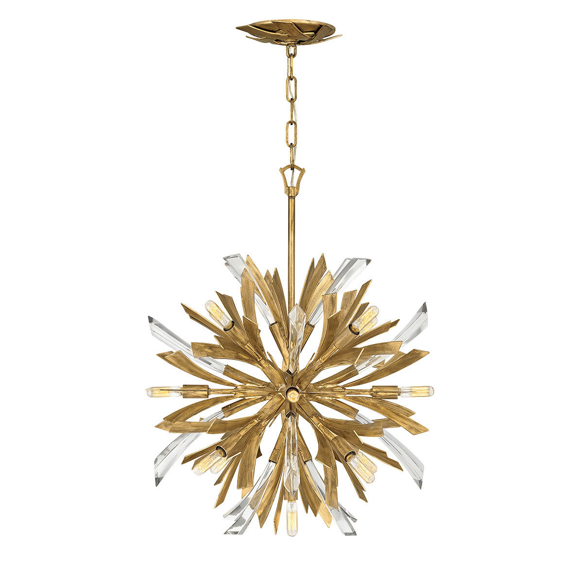 SVJETILJKA VISEĆA 55.9/75.4 cm Elstead Vida - zlatne boje, Konvencionalno, staklo/metal (55.9/75.4cm) - Elstead Lighting