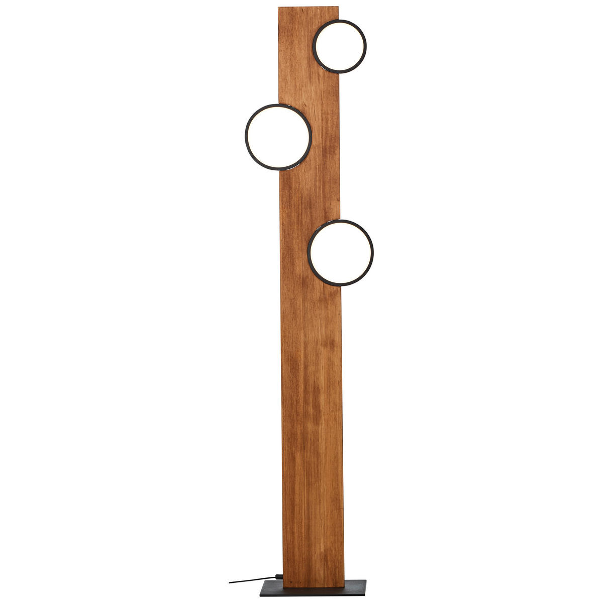 LED-STEHLEUCHTE - Hellbraun/Schwarz, Natur, Holz/Metall (140,4/31,2/18cm) - Brilliant