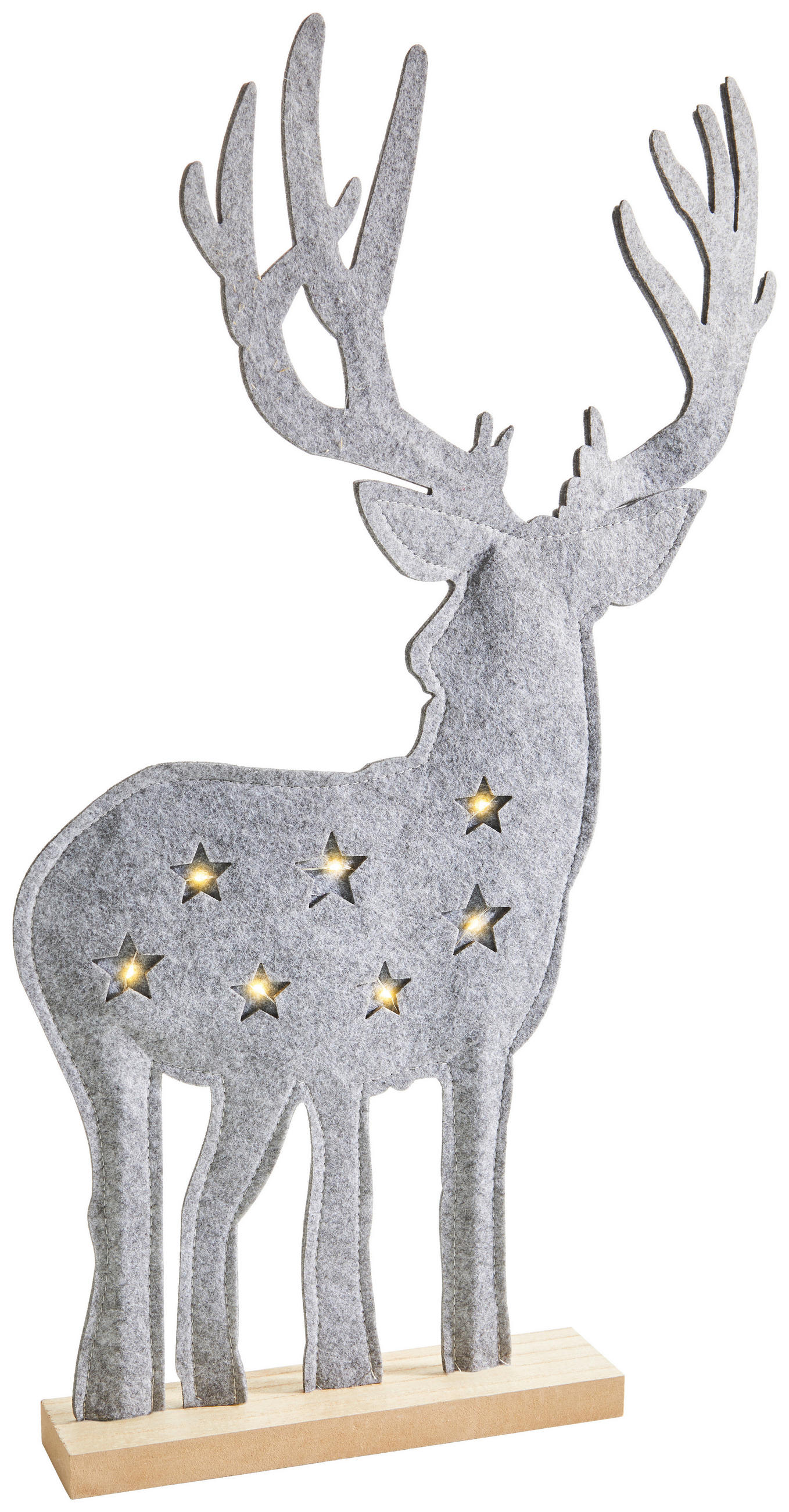 DEKORENTIER  - Grau, LIFESTYLE, Holz/Textil (36cm) - X-Mas