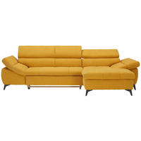 ECKSOFA Gelb Mikrofaser  - Gelb/Schwarz, Design, Kunststoff/Textil (297/171cm) - Stylife