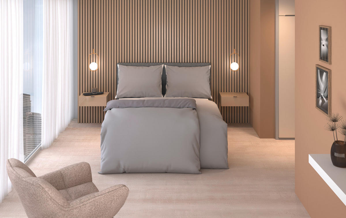 WENDEBETTWÄSCHE 140/200 cm  - Anthrazit, Textil (140/200cm) - Dieter Knoll