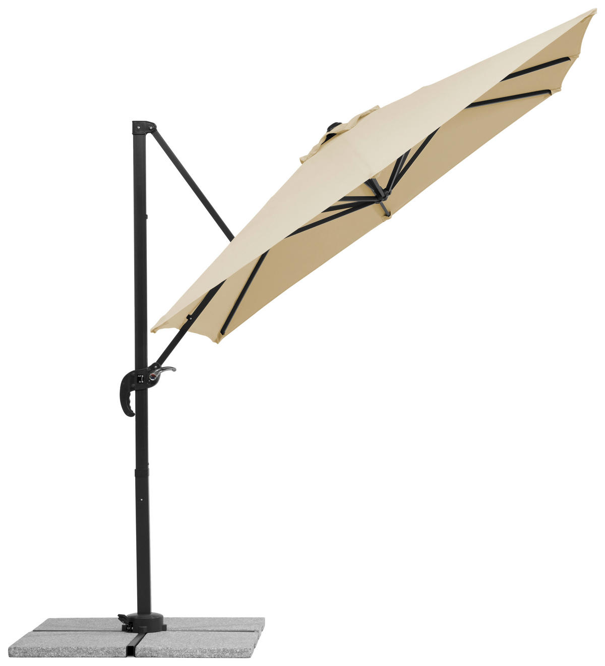 BOČNÍ SLUNEČNÍK 300/239/230 cm - přírodní barvy/antracitová, Basics, kov/textil (300/239/230cm)