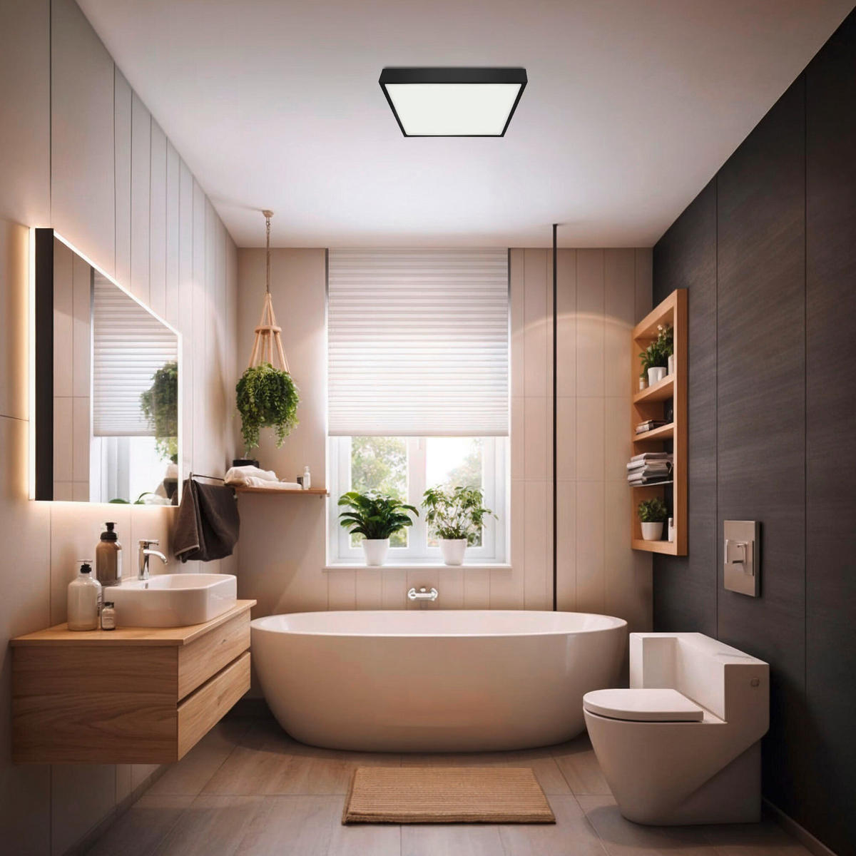 FÜRDŐSZOBAI MENNYEZETI LÁMPA - fehér, Basics, fém (2,4/19/19cm)