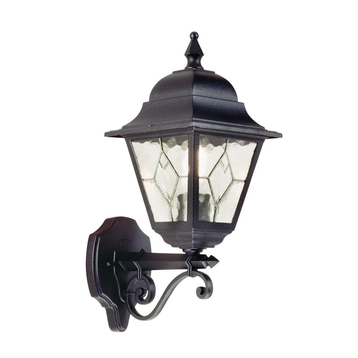 AUßENWANDLEUCHTE NR1-BLK 18.4/45 cm  - Schwarz, Basics, Glas/Metall (18.4/45cm) - Elstead Lighting