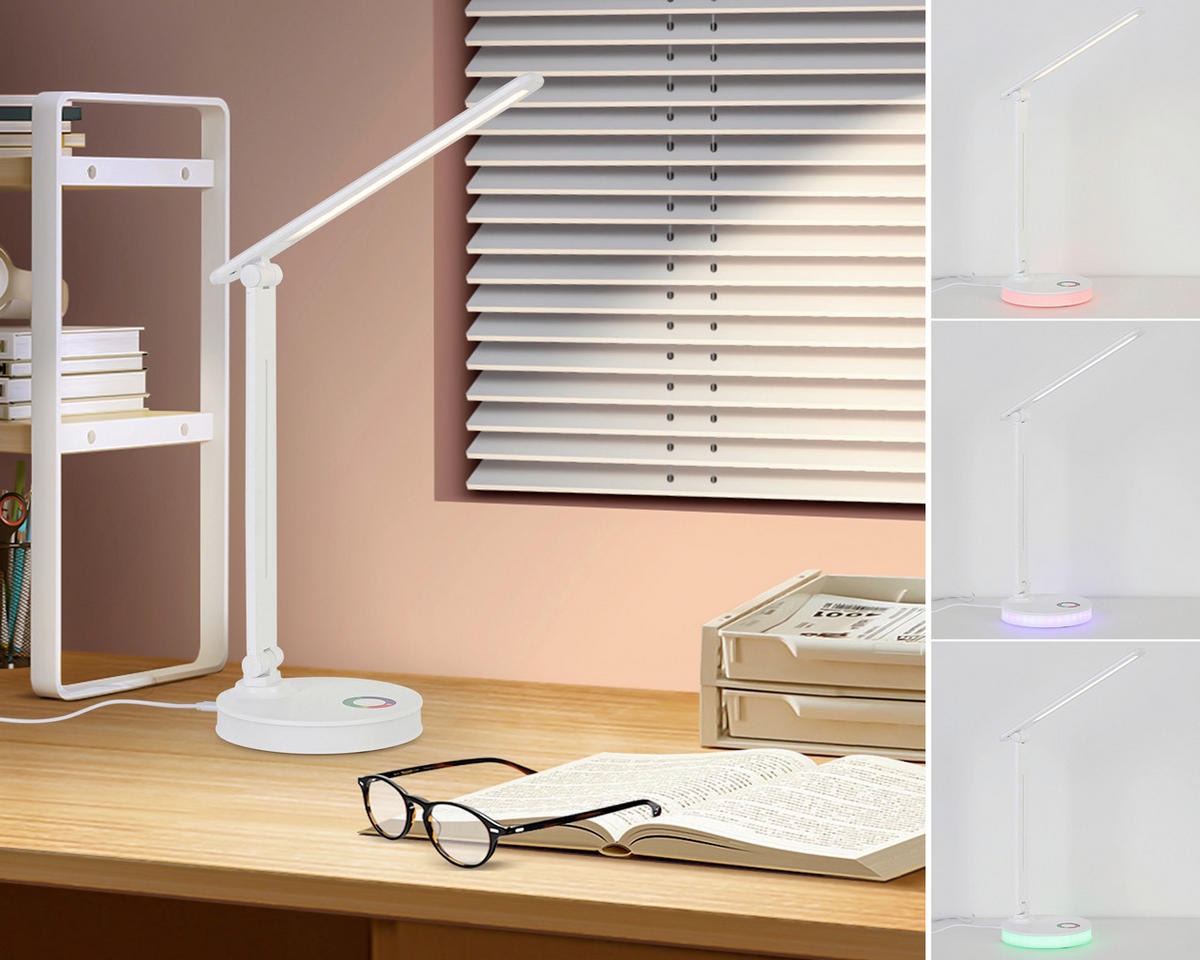 LED-SVETILKA ZA PISALNO MIZO   28,5/35/15 cm            - bela/prosojno, Basics, umetna masa (28,5/35/15cm) - Novel