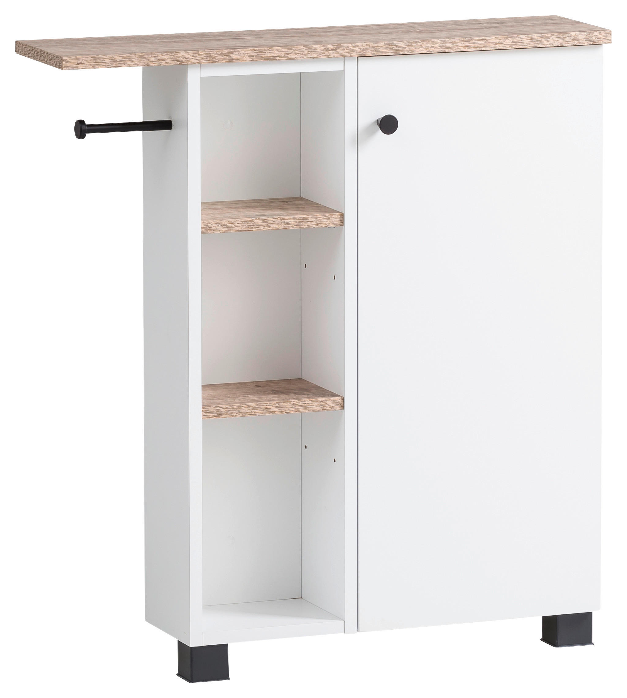 UNTERSCHRANK 70,7/77/17 cm   - Wildeiche/Schwarz, MODERN, Holzwerkstoff/Kunststoff (70,7/77/17cm) - MID.YOU