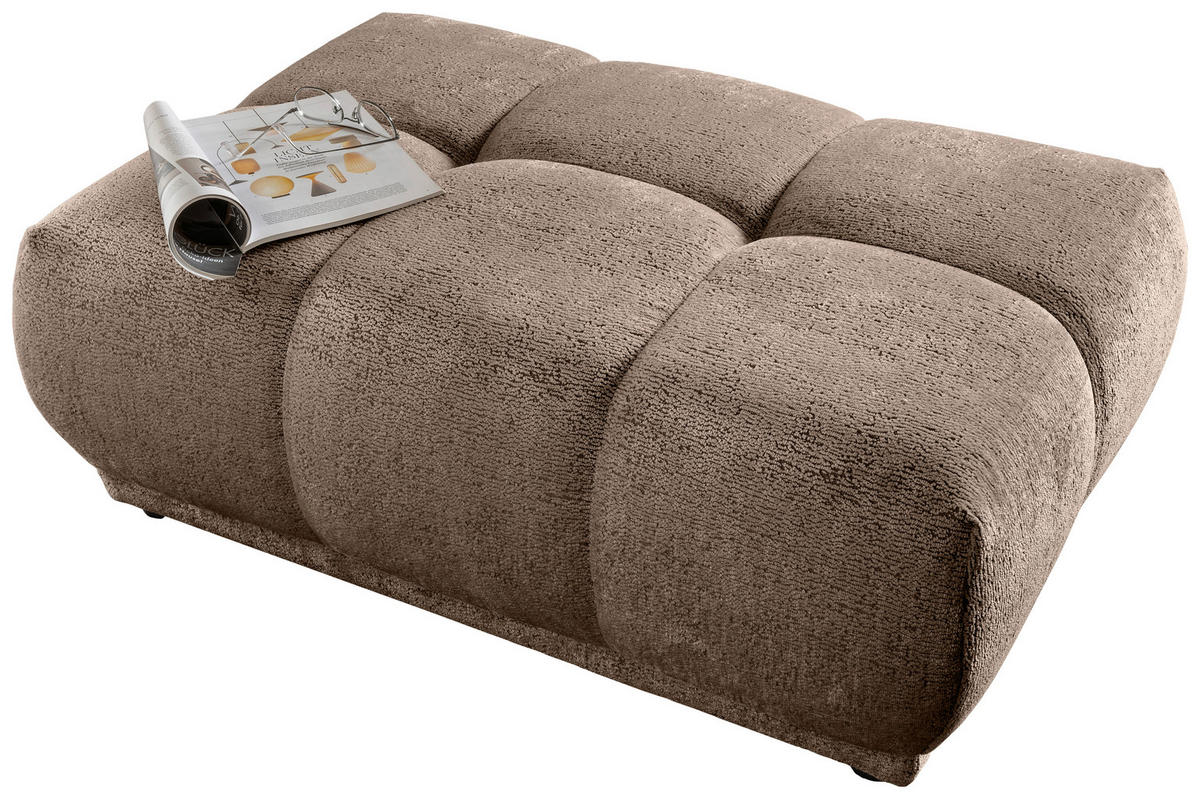 ECKSOFA Chenille Braun  - Schwarz/Braun, Modern, Kunststoff/Textil (250/284cm) - Livetastic