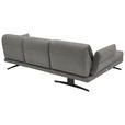 ECKSOFA Hellgrau Flachgewebe  - Hellgrau/Schwarz, Design, Textil/Metall (176-217/279-327cm) - Dieter Knoll