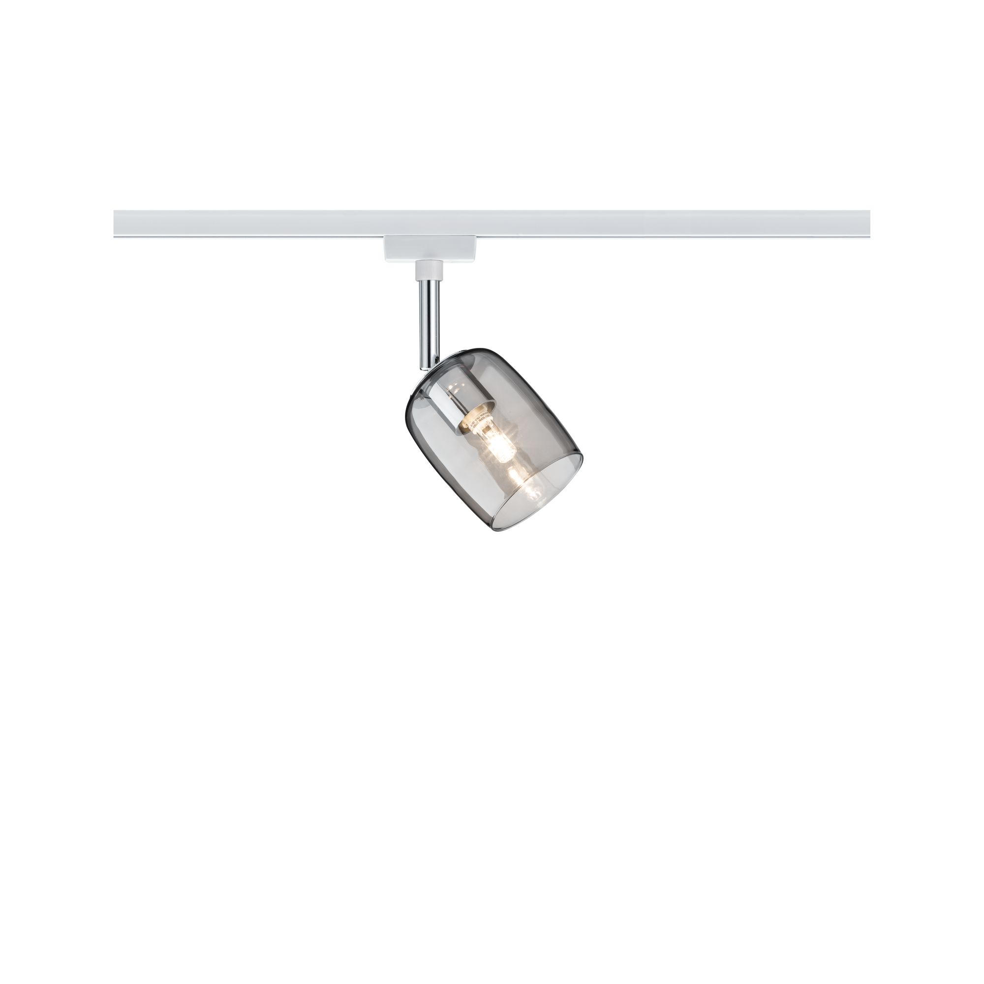 SCHIENENSYSTEM-STRAHLER - Transparent/Weiß, Design, Glas/Metall (7,4/12,8/11,5cm) - Paulmann