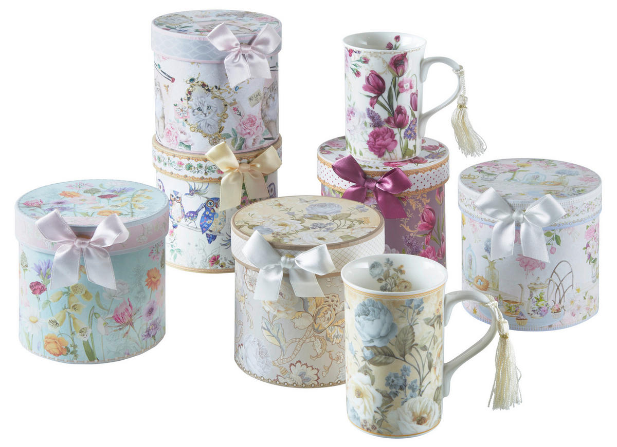 ŠÁLKA NA KÁVU nový kostný porcelán (new bone china)  - lila/hnedá, Trend, kartón/papier (320ml)