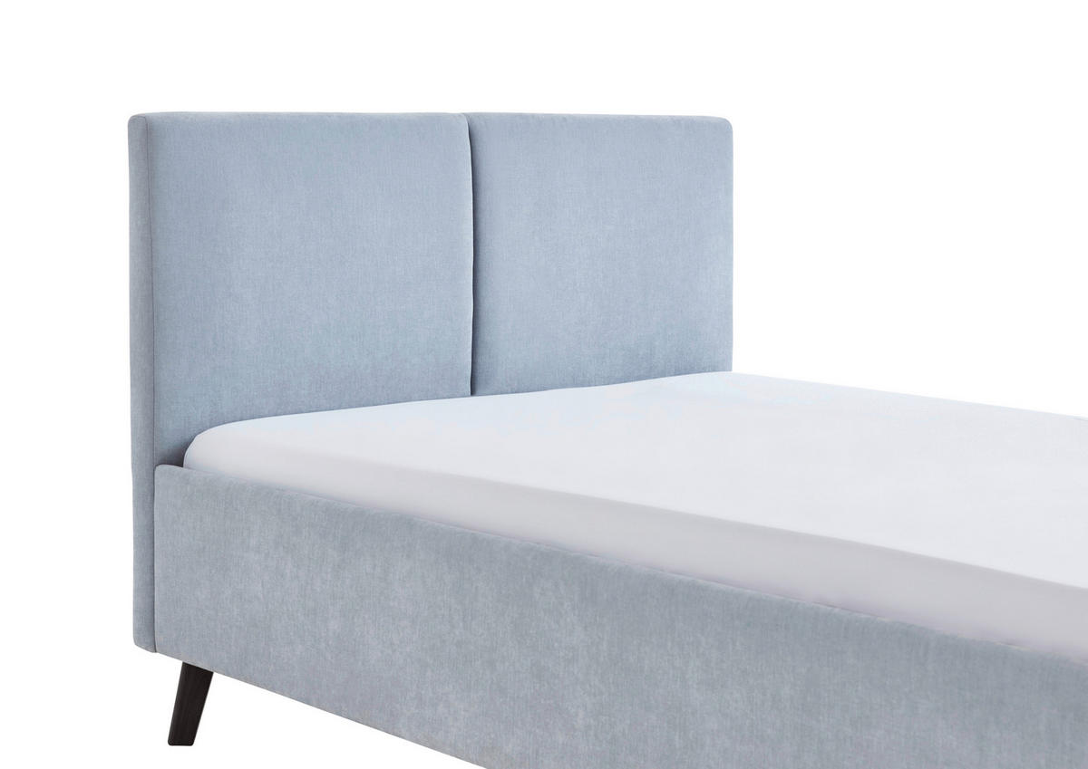 POLSTERBETT 140/200 cm  in Hellblau  - Schwarz/Hellblau, Basics, Holz/Textil (140/200cm) - Boxxx