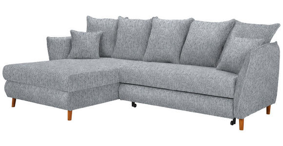 ECKSOFA in Webstoff Hellgrau  - Eichefarben/Hellgrau, KONVENTIONELL, Holz/Textil (284/162cm) - Carryhome